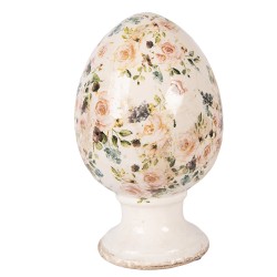 Clayre & Eef Image de décoration Œuf Ø 15x24 cm Beige Céramique