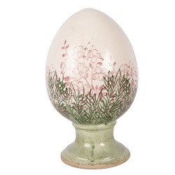 Clayre & Eef Decoratie Beeld Ei Ø 15x24 cm Beige Keramiek