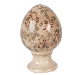 Clayre & Eef Statuetta decorativa Uovo Ø 9x14 cm Beige Ceramica