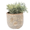 Clayre & Eef Blumentopf Ø 10x9 cm Grau Keramik