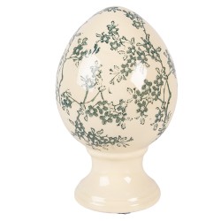 Clayre & Eef Decoratie Beeld Ei Ø 12x19 cm Geel Keramiek