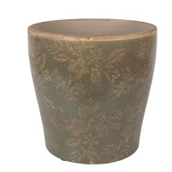 Clayre & Eef Blumentopf Ø 18x17 cm Grün Keramik