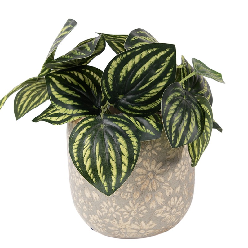 Clayre & Eef Fioriera Ø 14x13 cm Grigio Ceramica