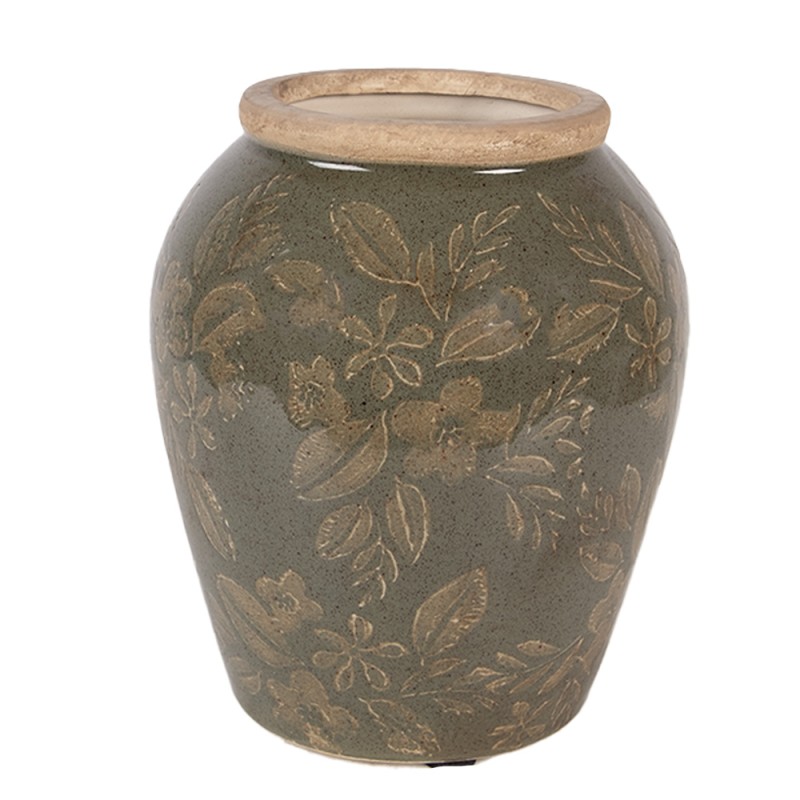 Clayre & Eef Vaas Ø 13x15 cm Groen Keramiek