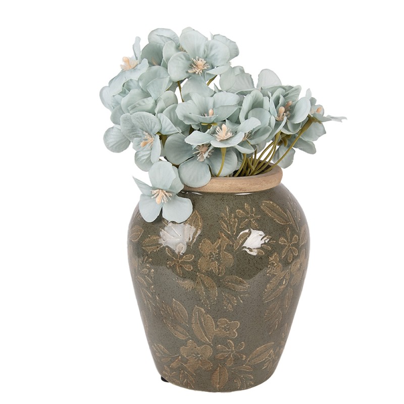 Clayre & Eef Vaas Ø 13x15 cm Groen Keramiek