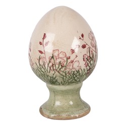 Clayre & Eef Decorative Figurine Egg Ø 9x14 cm Beige Ceramic