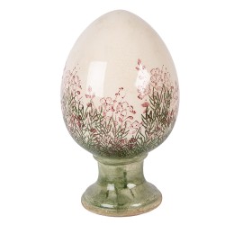 Clayre & Eef Statuetta decorativa Uovo Ø 17x28 cm Beige Ceramica