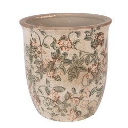 Clayre & Eef Blumentopf Ø 15x15 cm Beige Keramik