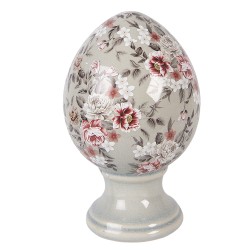 Clayre & Eef Image de décoration Œuf Ø 12x19 cm Gris Céramique