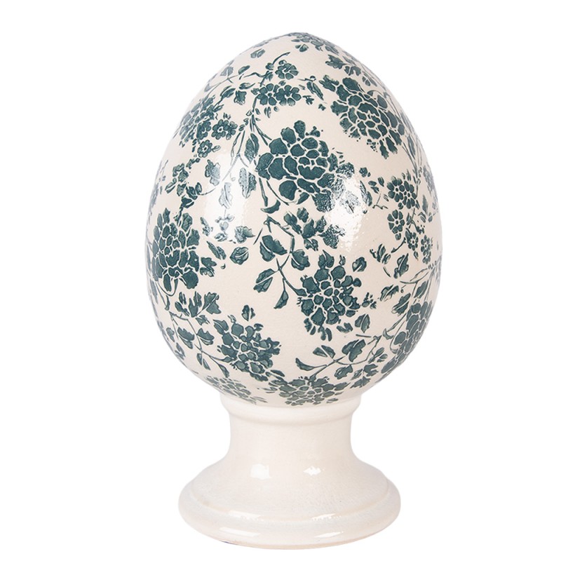 Clayre & Eef Decoratie Beeld Ei Ø 15x24 cm Beige Keramiek