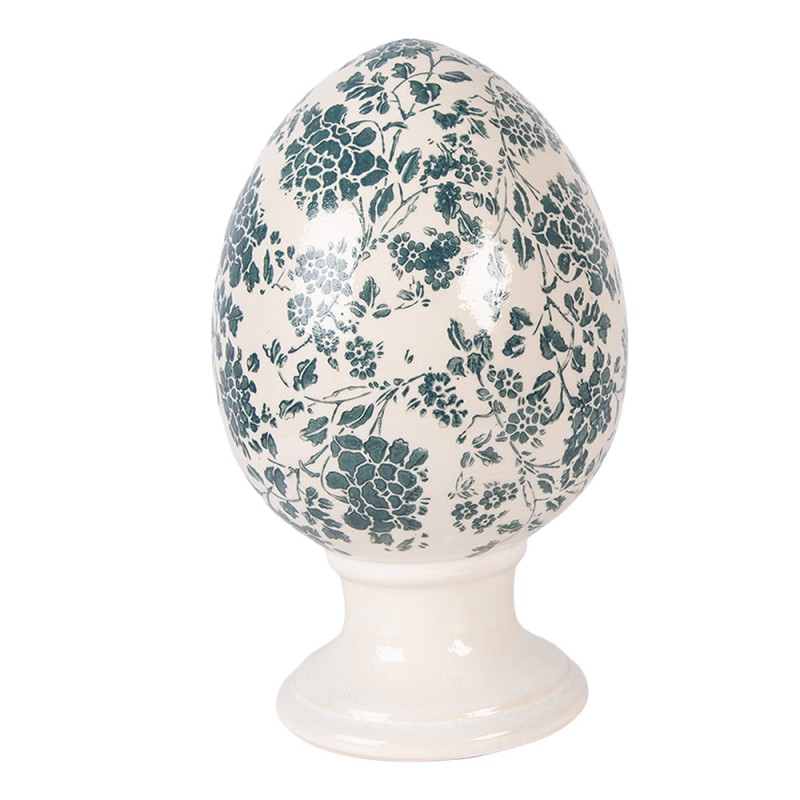 Clayre & Eef Decoratie Beeld Ei Ø 15x24 cm Beige Keramiek