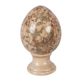 Clayre & Eef Statuetta decorativa Uovo Ø 12x19 cm Beige Ceramica
