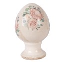 Clayre & Eef Statuetta decorativa Uovo Ø 9x14 cm Beige Ceramica