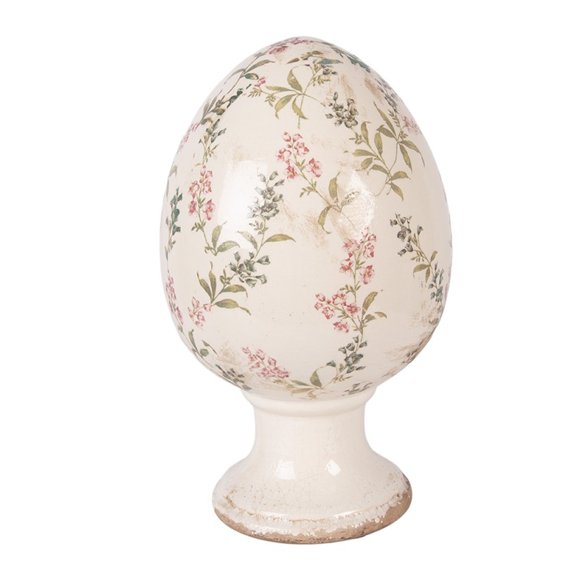 Clayre & Eef Statuetta decorativa Uovo Ø 17x28 cm Beige Ceramica