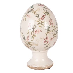 Clayre & Eef Statuetta decorativa Uovo Ø 17x28 cm Beige Ceramica