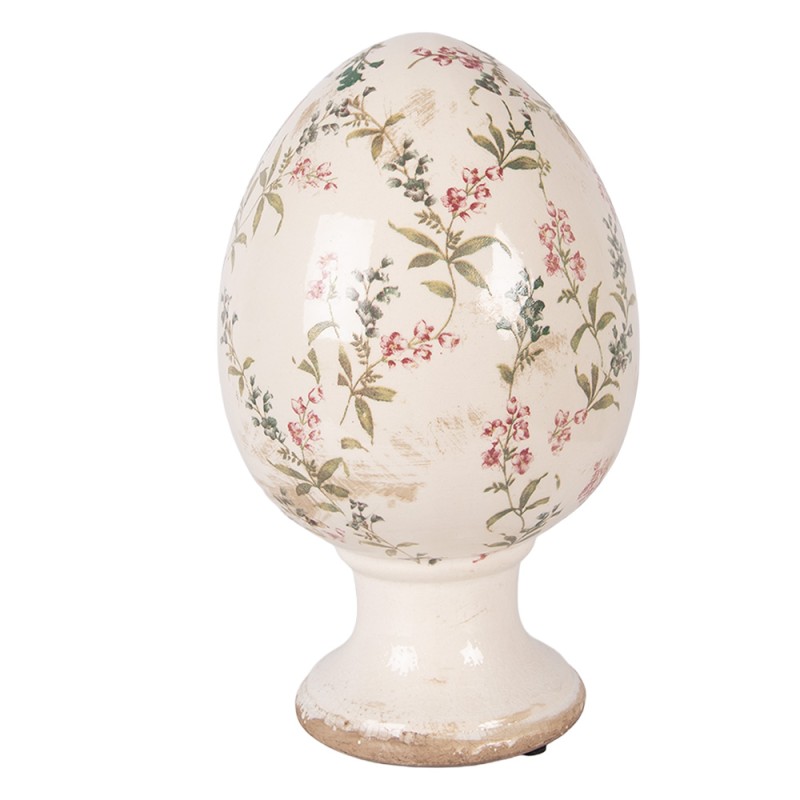 Clayre & Eef Statuetta decorativa Uovo Ø 17x28 cm Beige Ceramica