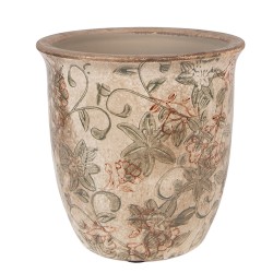 Clayre & Eef Blumentopf Ø 13x13 cm Beige Keramik