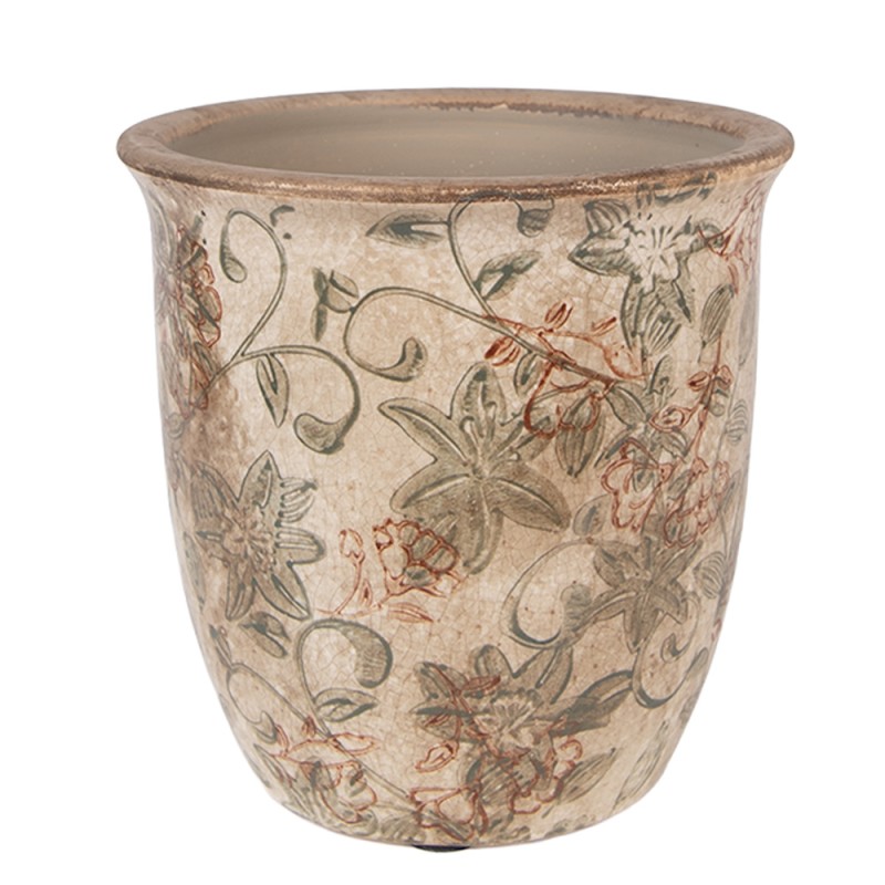 Clayre & Eef Fioriera Ø 13x13 cm Beige Ceramica