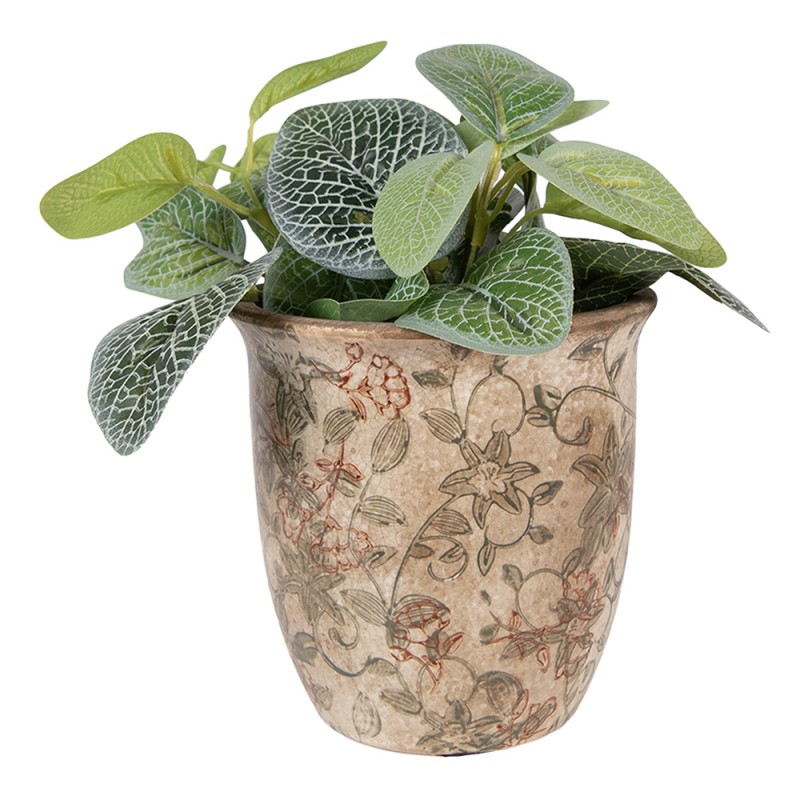 Clayre & Eef Fioriera Ø 13x13 cm Beige Ceramica