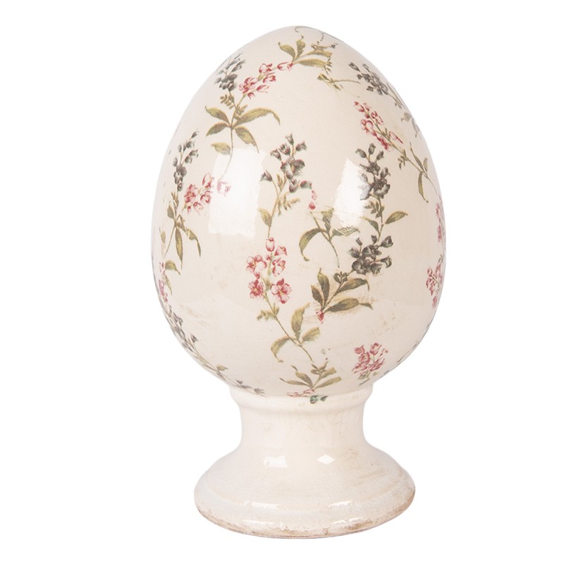 Clayre & Eef Decoratie Beeld Ei Ø 15x24 cm Beige Keramiek