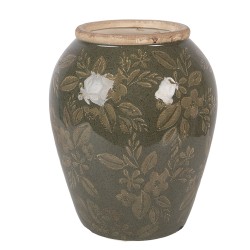 Clayre & Eef Vase Ø 16x20 cm Grün Keramik