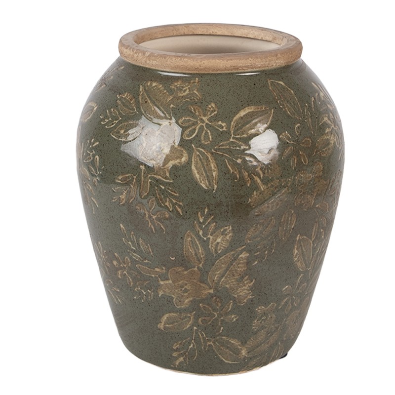 Clayre & Eef Vaas Ø 15x18 cm Groen Keramiek