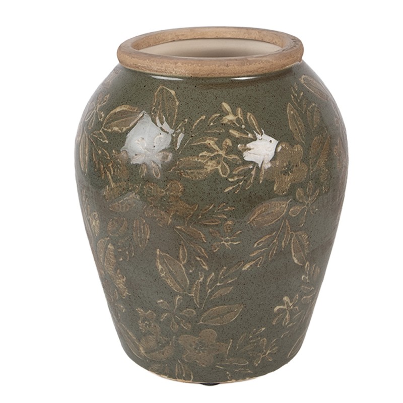 Clayre & Eef Vaas Ø 15x18 cm Groen Keramiek
