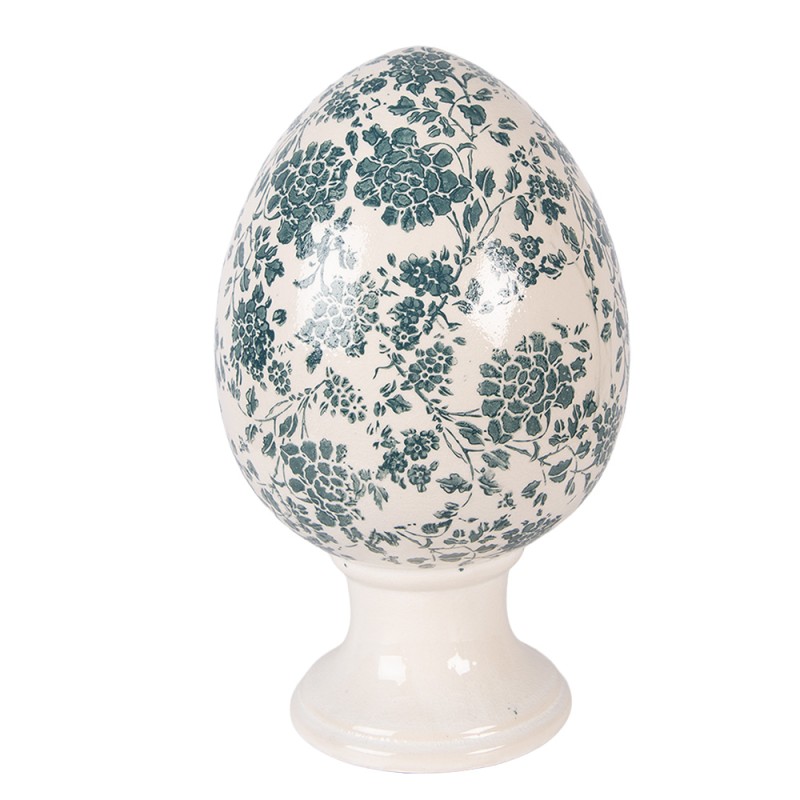 Clayre & Eef Decoratie Beeld Ei Ø 17x28 cm Beige Keramiek