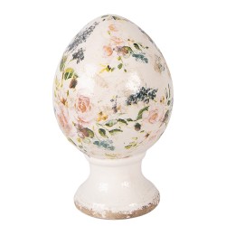 Clayre & Eef Image de décoration Œuf Ø 12x19 cm Beige Céramique