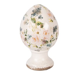 Clayre & Eef Image de décoration Œuf Ø 12x19 cm Beige Céramique