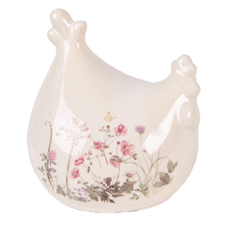 Clayre & Eef Decorative Figurine Chicken 12x11x13 cm Beige Ceramic