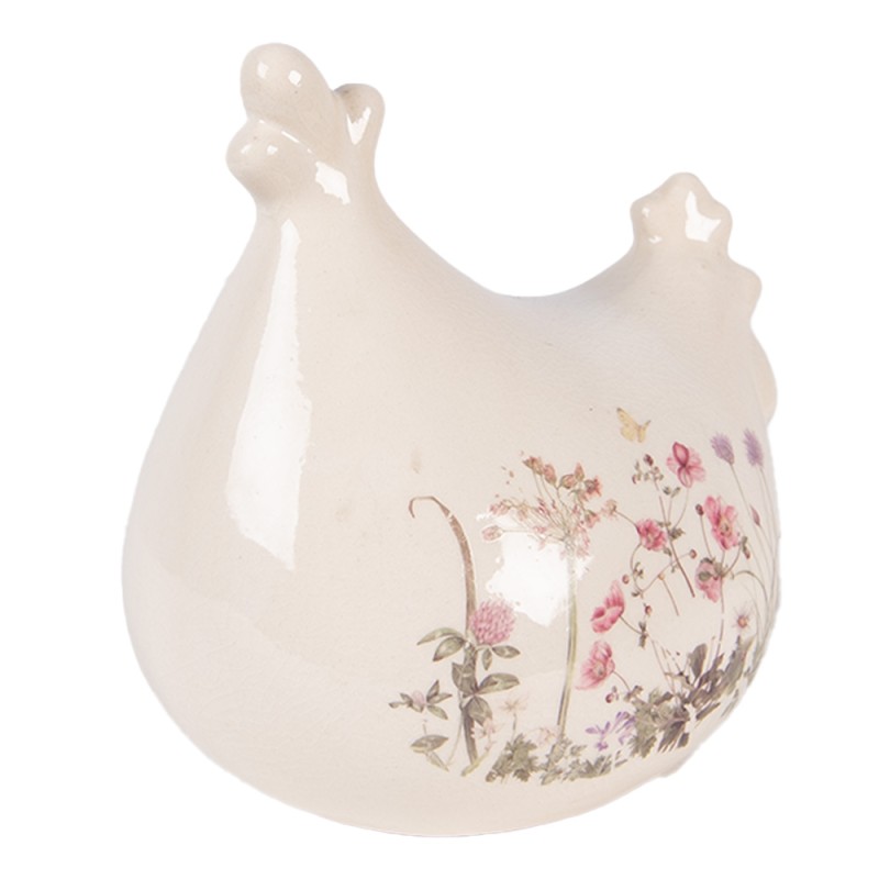 Clayre & Eef Decorative Figurine Chicken 12x11x13 cm Beige Ceramic