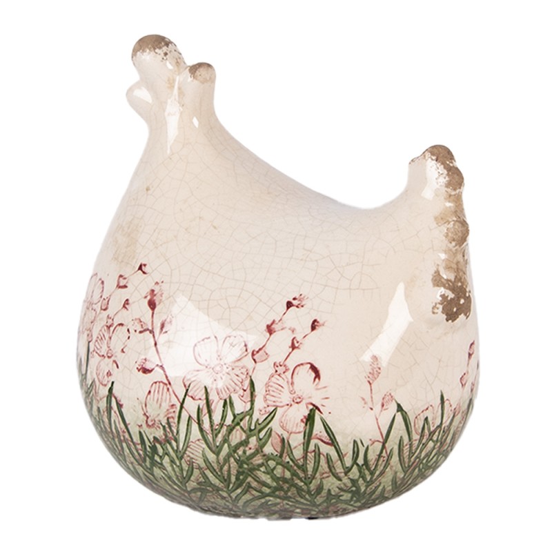 Clayre & Eef Decorative Figurine Chicken 12x11x13 cm Beige Ceramic