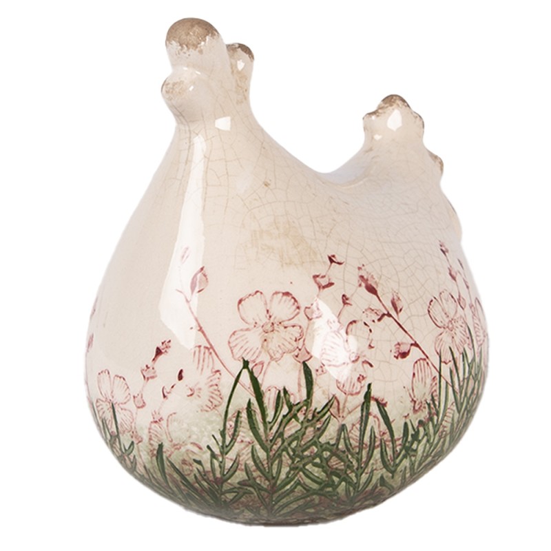 Clayre & Eef Decorative Figurine Chicken 12x11x13 cm Beige Ceramic