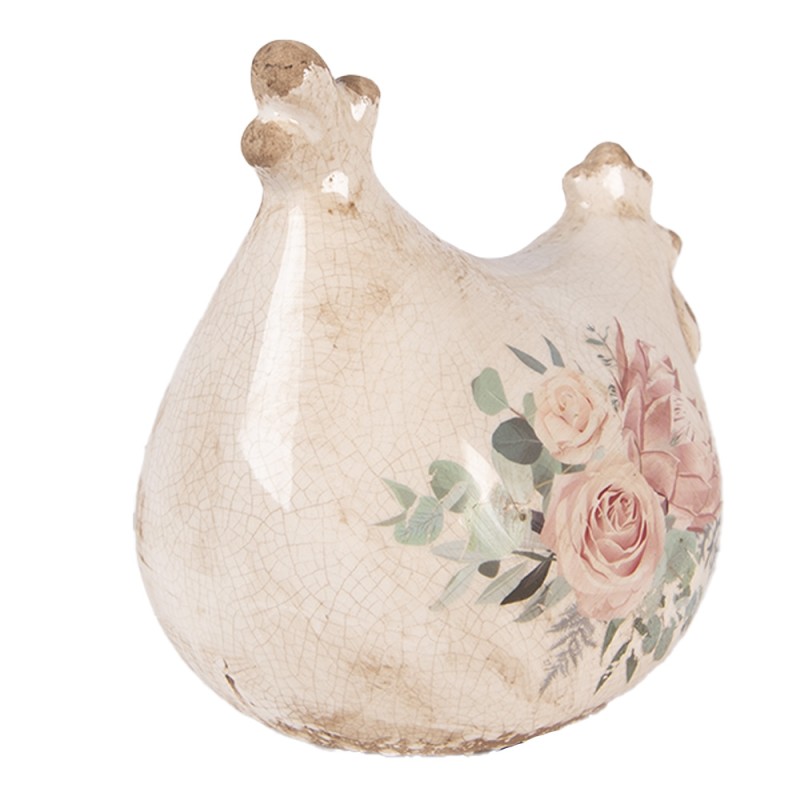 Clayre & Eef Decorative Figurine Chicken 12x11x13 cm Beige Ceramic