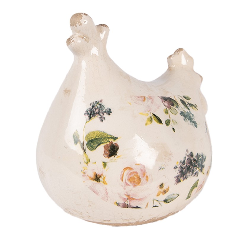 Clayre & Eef Decorative Figurine Chicken 12x11x13 cm Beige Ceramic