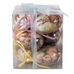 Clayre & Eef Set di 9 decorazioni pasquali Ø 5x8 cm Multi Plastica