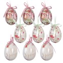 Clayre & Eef Set di 9 decorazioni pasquali Ø 5x8 cm Bianco Plastica