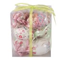 Clayre & Eef Set di 9 decorazioni pasquali Ø 5x8 cm Bianco Plastica