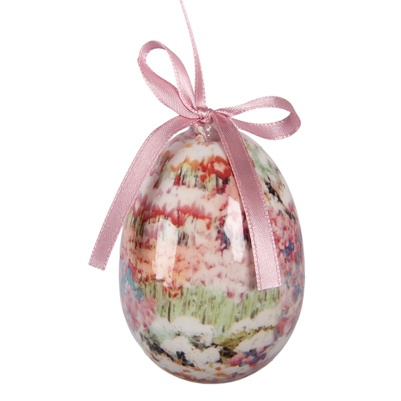 Clayre & Eef Set di 9 decorazioni pasquali Ø 5x8 cm Bianco Plastica