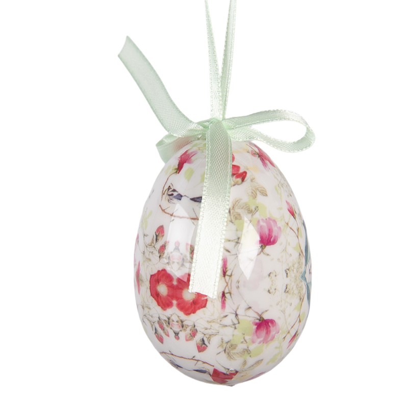 Clayre & Eef Set di 9 decorazioni pasquali Ø 5x8 cm Bianco Plastica