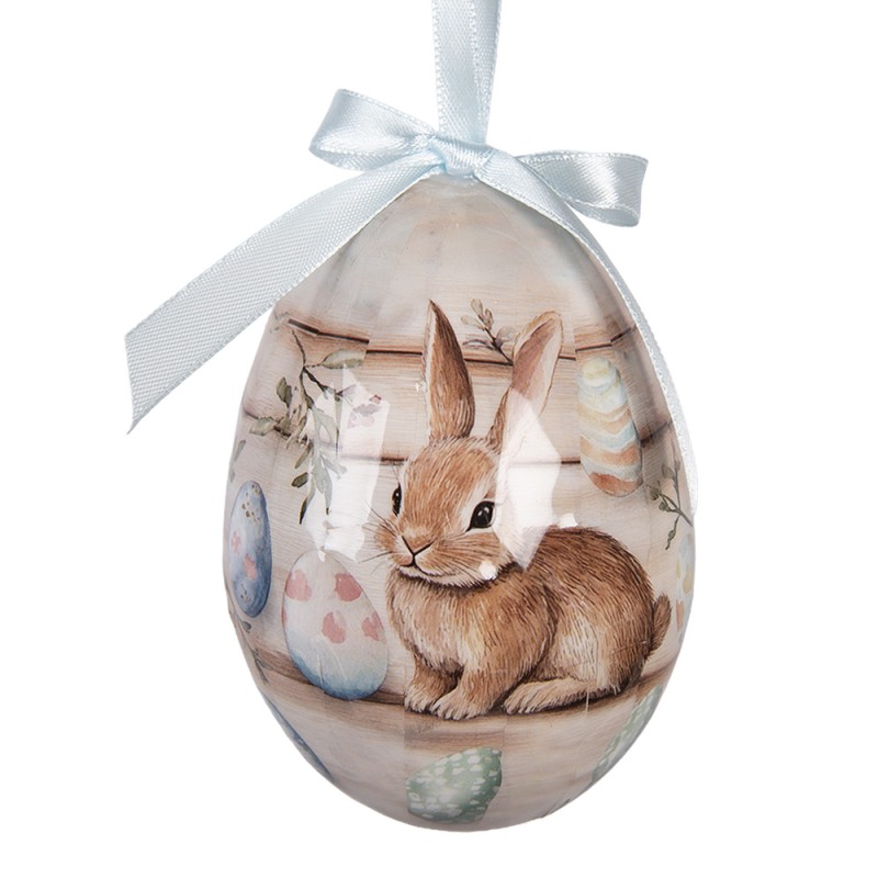 Clayre & Eef Easter ornament set of 6 7x10 cm White Plastic