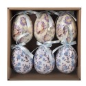 Clayre & Eef Easter ornament set of 6 7x10 cm Multiple Plastic