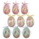 Clayre & Eef Easter ornament set of 9 Ø 5x8 cm Green Plastic