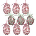 Clayre & Eef Easter ornament set of 9 Ø 5x8 cm Green Plastic