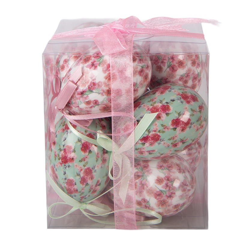 Clayre & Eef Easter ornament set of 9 Ø 5x8 cm Green Plastic