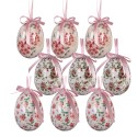 Clayre & Eef Set di 9 decorazioni pasquali Ø 5x8 cm Bianco Plastica