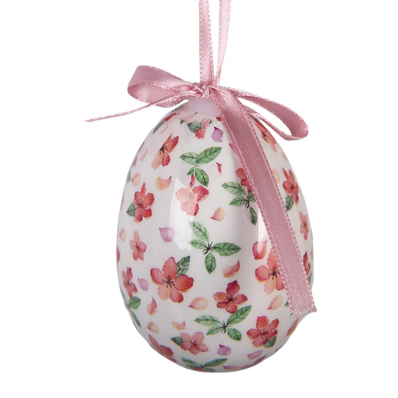 Clayre & Eef Set di 9 decorazioni pasquali Ø 5x8 cm Bianco Plastica