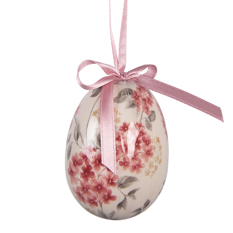 Clayre & Eef Set di 9 decorazioni pasquali Ø 5x8 cm Bianco Plastica