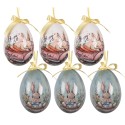 Clayre & Eef Easter ornament set of 6 7x10 cm Multiple Plastic